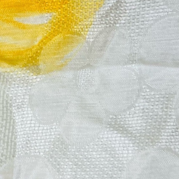 Emanuel Ungaro silk bright yellow, white & purple hued bold floral print scarf - Picture 3 of 5